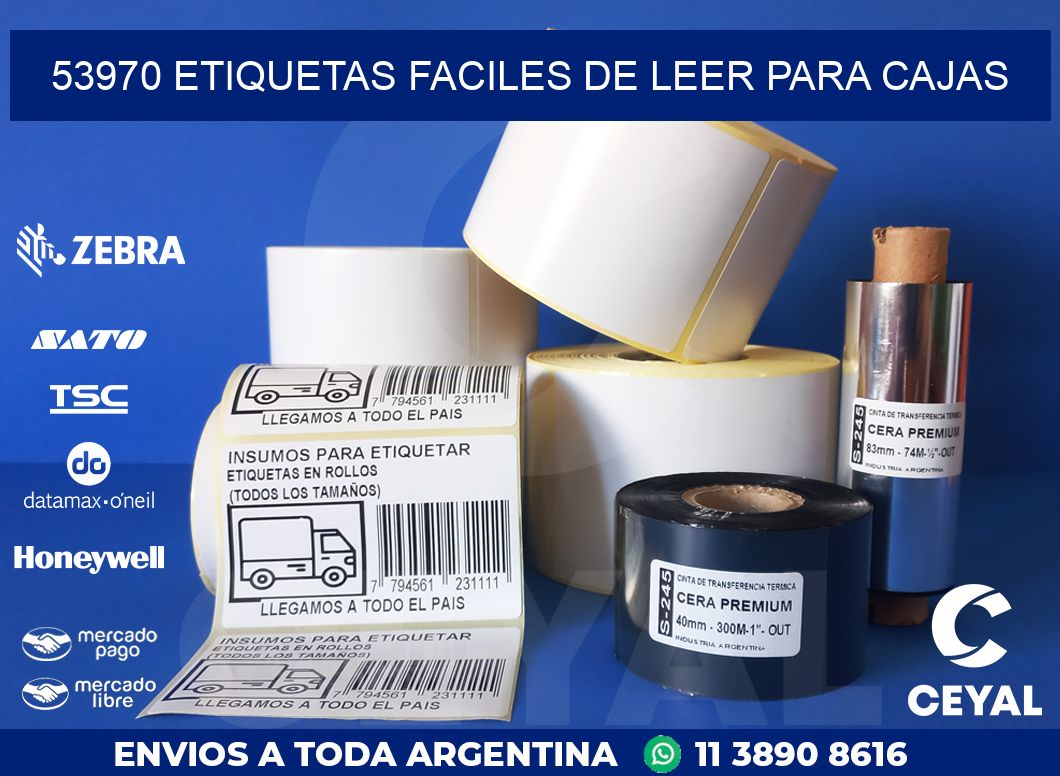 53970 ETIQUETAS FACILES DE LEER PARA CAJAS