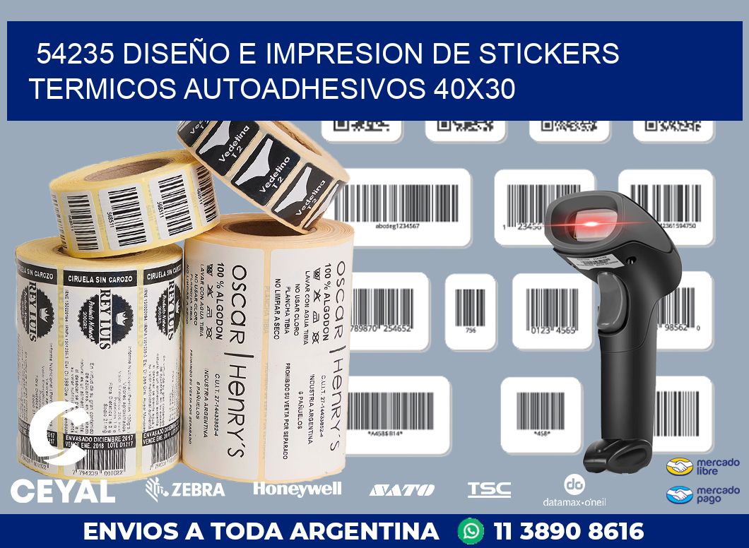 54235 DISEÑO E IMPRESION DE STICKERS TERMICOS AUTOADHESIVOS 40X30
