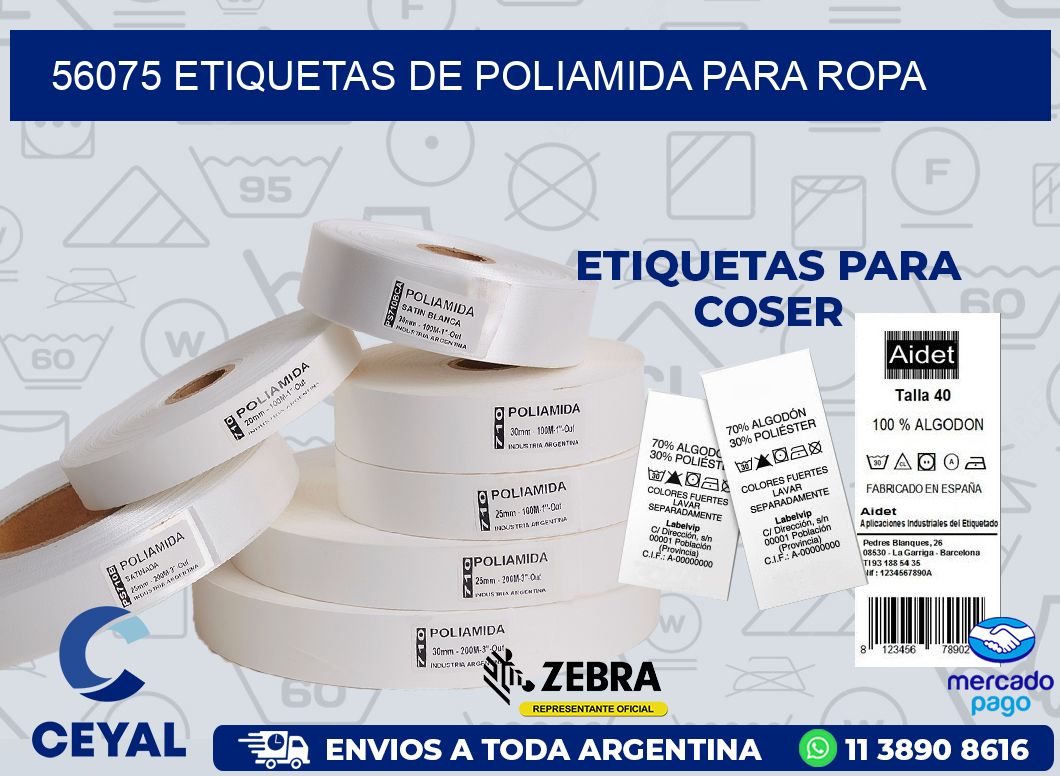 56075 ETIQUETAS DE POLIAMIDA PARA ROPA