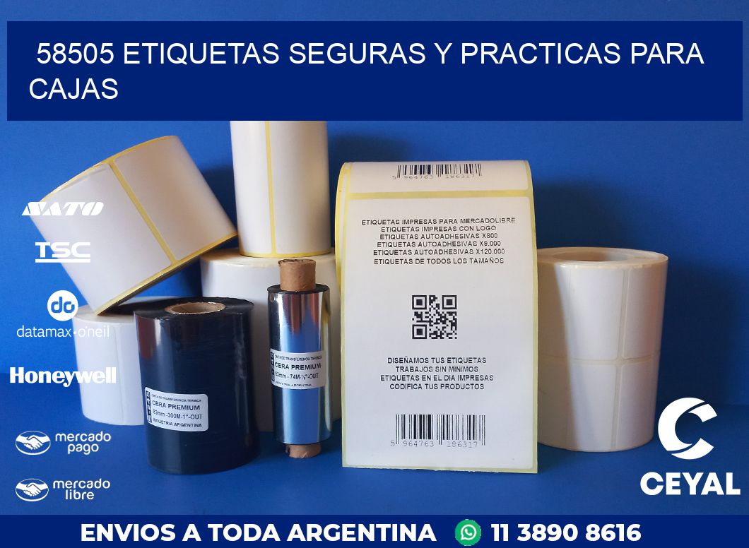 58505 ETIQUETAS SEGURAS Y PRACTICAS PARA CAJAS