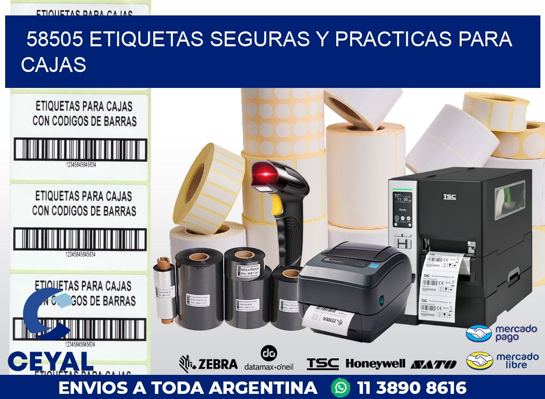 58505 ETIQUETAS SEGURAS Y PRACTICAS PARA CAJAS