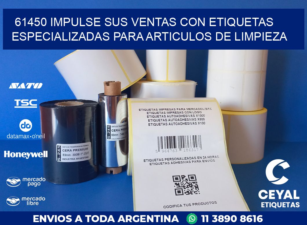 61450 IMPULSE SUS VENTAS CON ETIQUETAS ESPECIALIZADAS PARA ARTICULOS DE LIMPIEZA