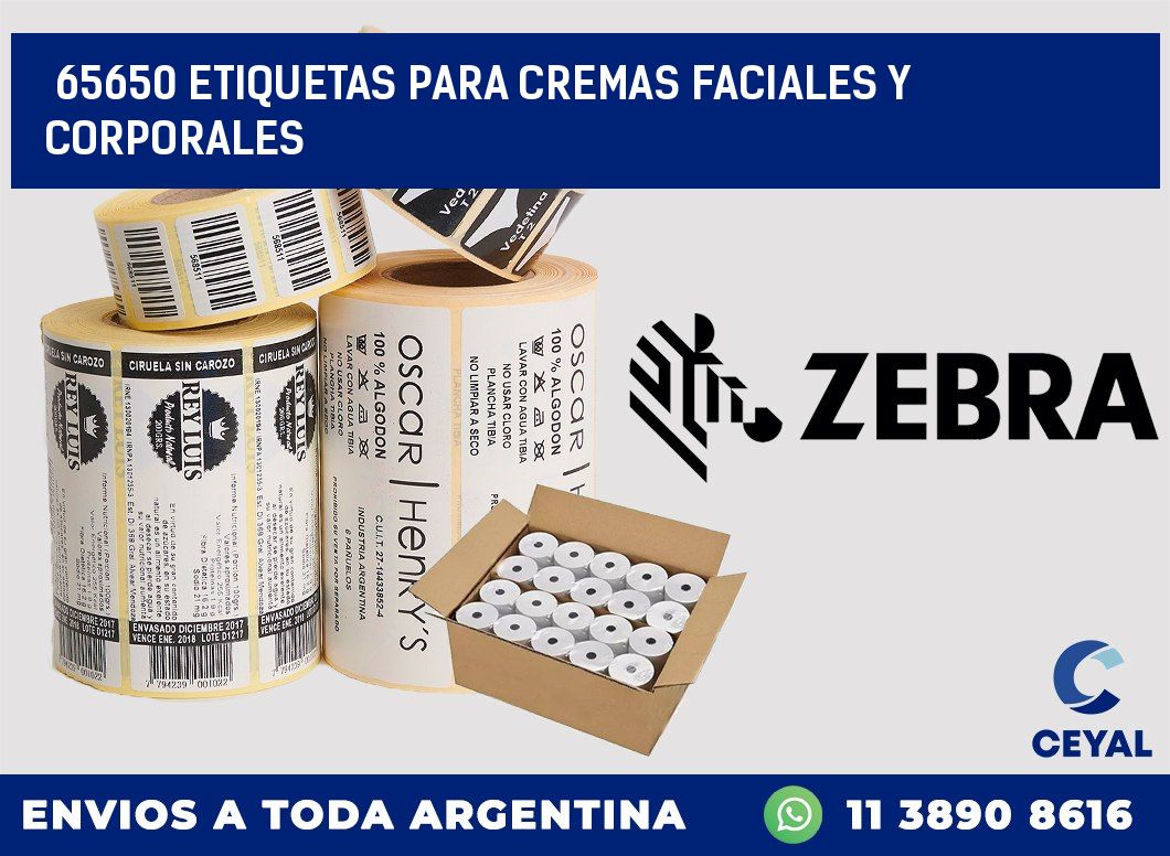 65650 ETIQUETAS PARA CREMAS FACIALES Y CORPORALES
