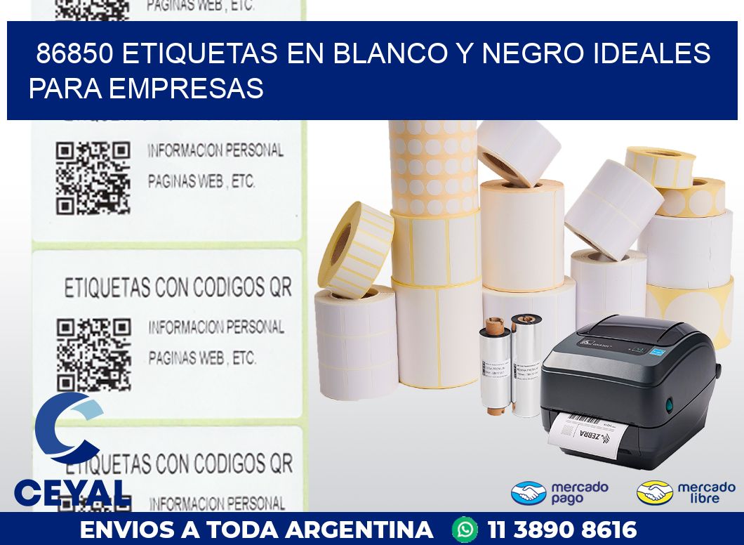 86850 ETIQUETAS EN BLANCO Y NEGRO IDEALES PARA EMPRESAS