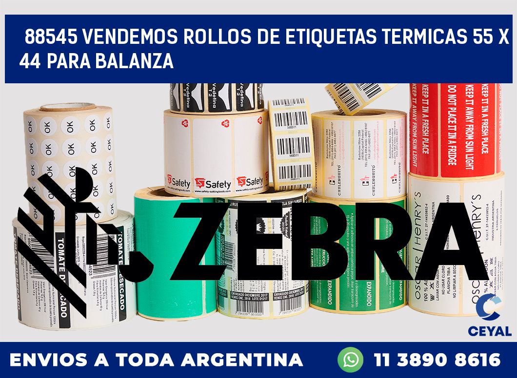 88545 VENDEMOS ROLLOS DE ETIQUETAS TERMICAS 55 X 44 PARA BALANZA