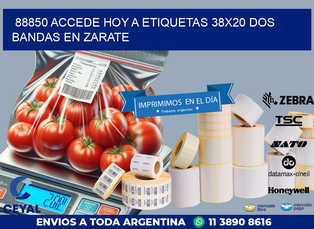 88850 ACCEDE HOY A ETIQUETAS 38X20 DOS BANDAS EN ZARATE
