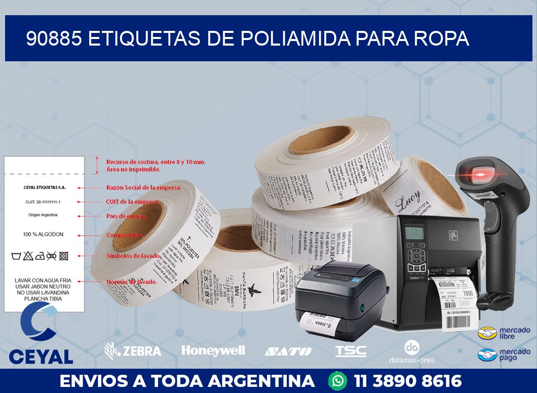 90885 ETIQUETAS DE POLIAMIDA PARA ROPA