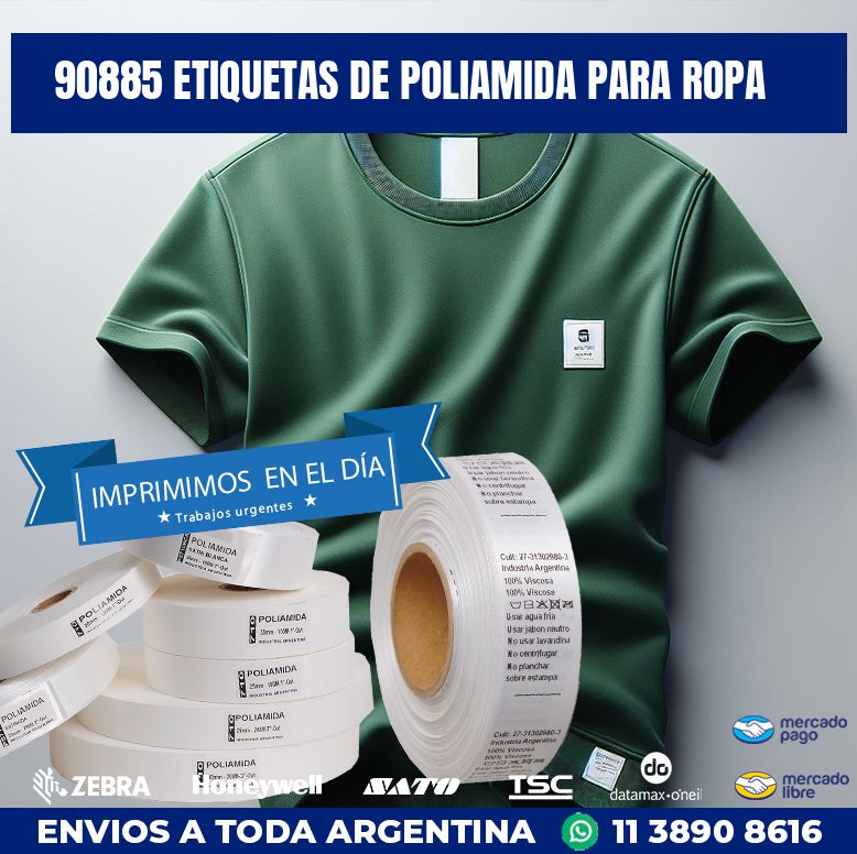 90885 ETIQUETAS DE POLIAMIDA PARA ROPA