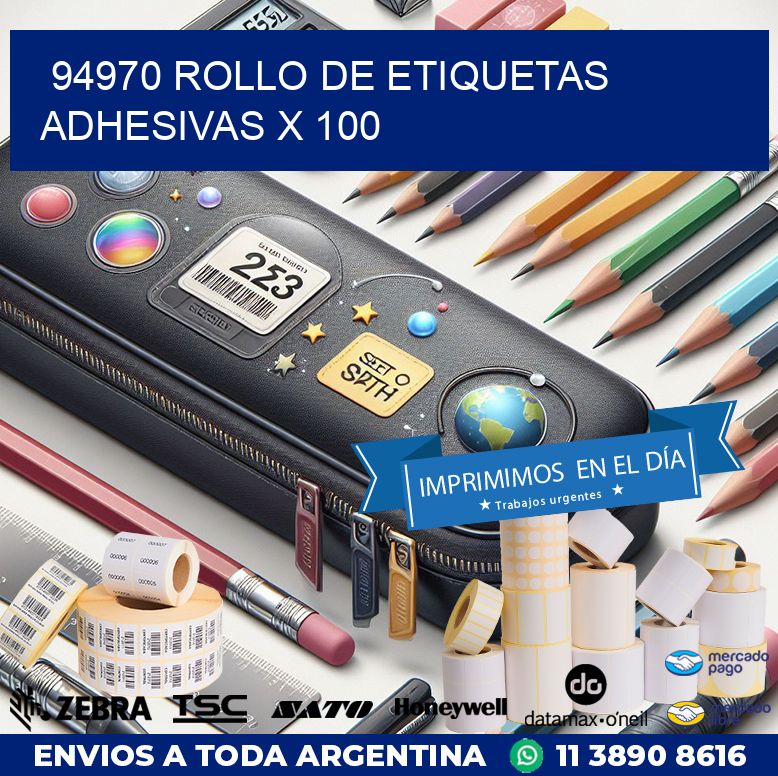 94970 ROLLO DE ETIQUETAS ADHESIVAS X 100