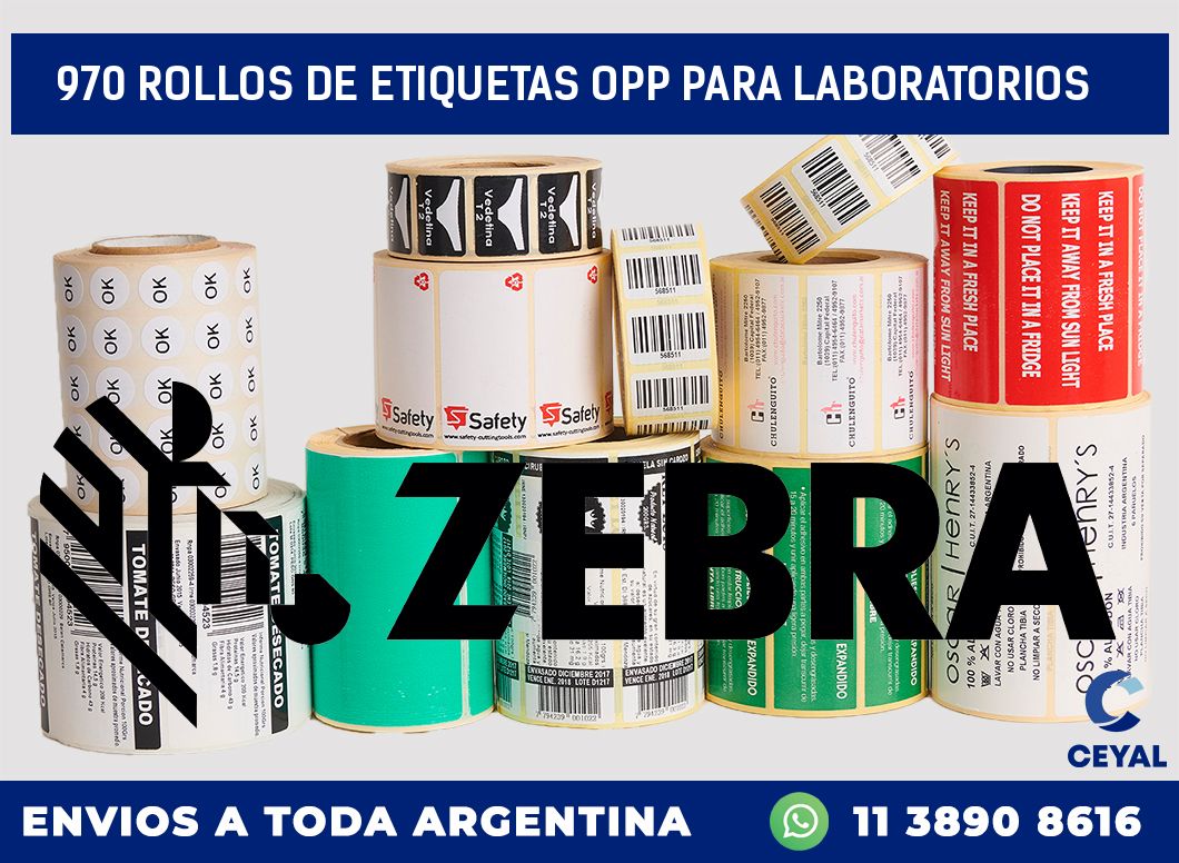 970 ROLLOS DE ETIQUETAS OPP PARA LABORATORIOS