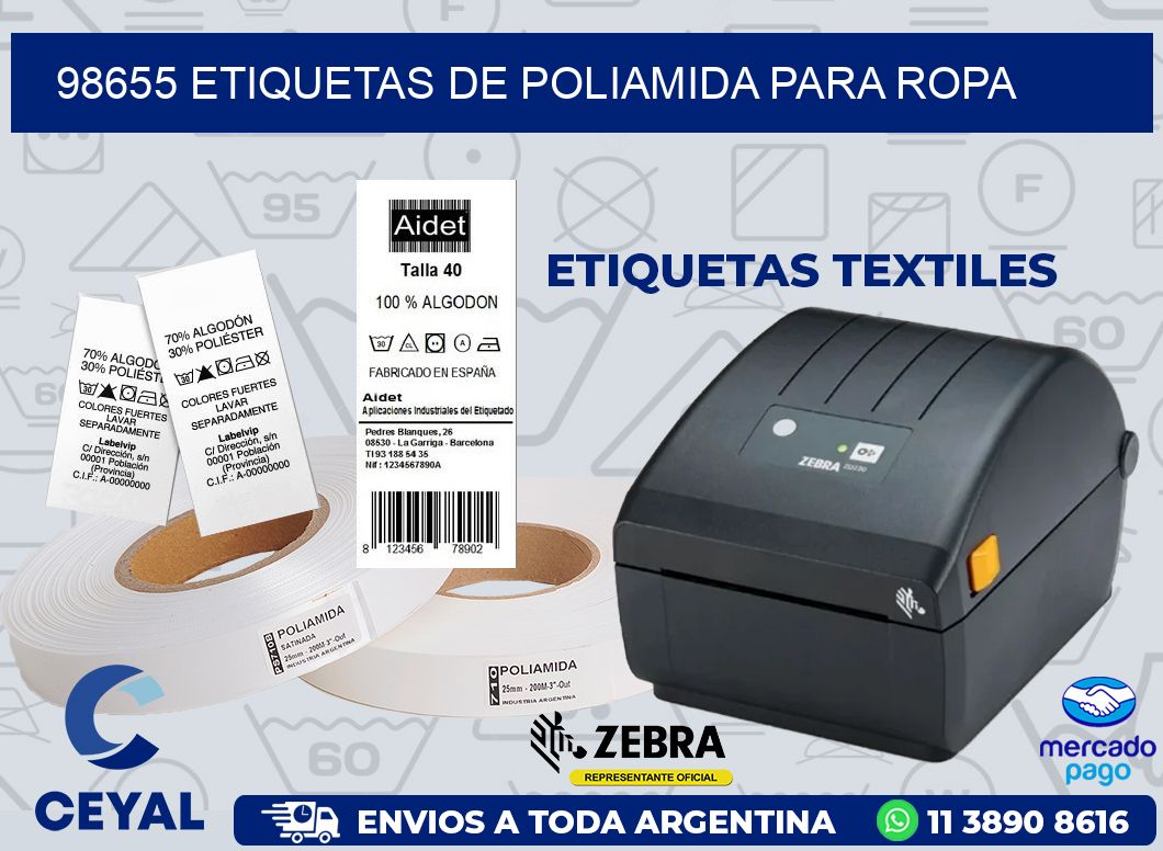 98655 ETIQUETAS DE POLIAMIDA PARA ROPA