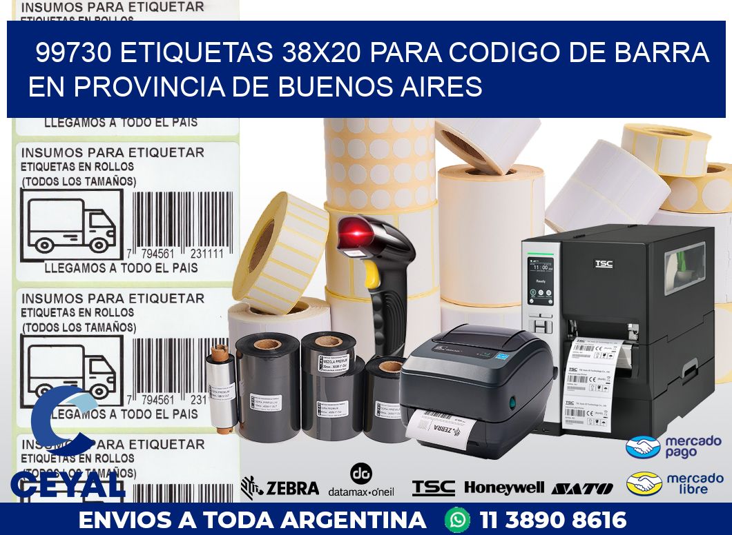 99730 ETIQUETAS 38X20 PARA CODIGO DE BARRA EN PROVINCIA DE BUENOS AIRES