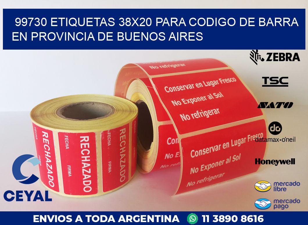 99730 ETIQUETAS 38X20 PARA CODIGO DE BARRA EN PROVINCIA DE BUENOS AIRES
