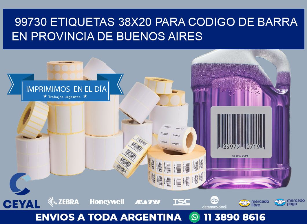 99730 ETIQUETAS 38X20 PARA CODIGO DE BARRA EN PROVINCIA DE BUENOS AIRES