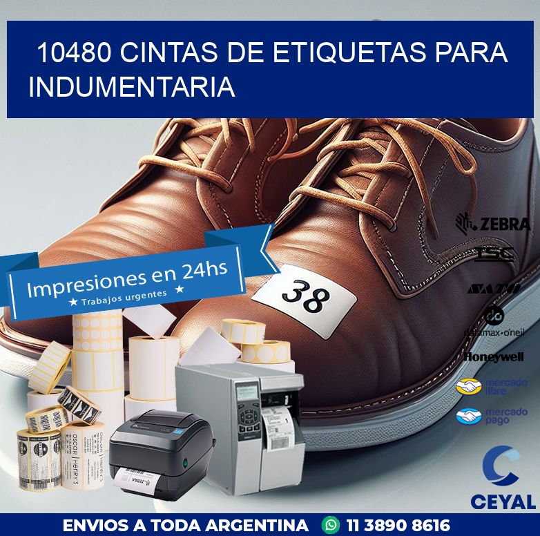 10480 CINTAS DE ETIQUETAS PARA INDUMENTARIA