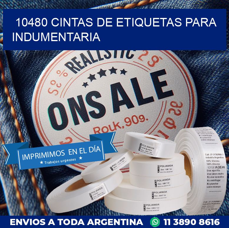 10480 CINTAS DE ETIQUETAS PARA INDUMENTARIA