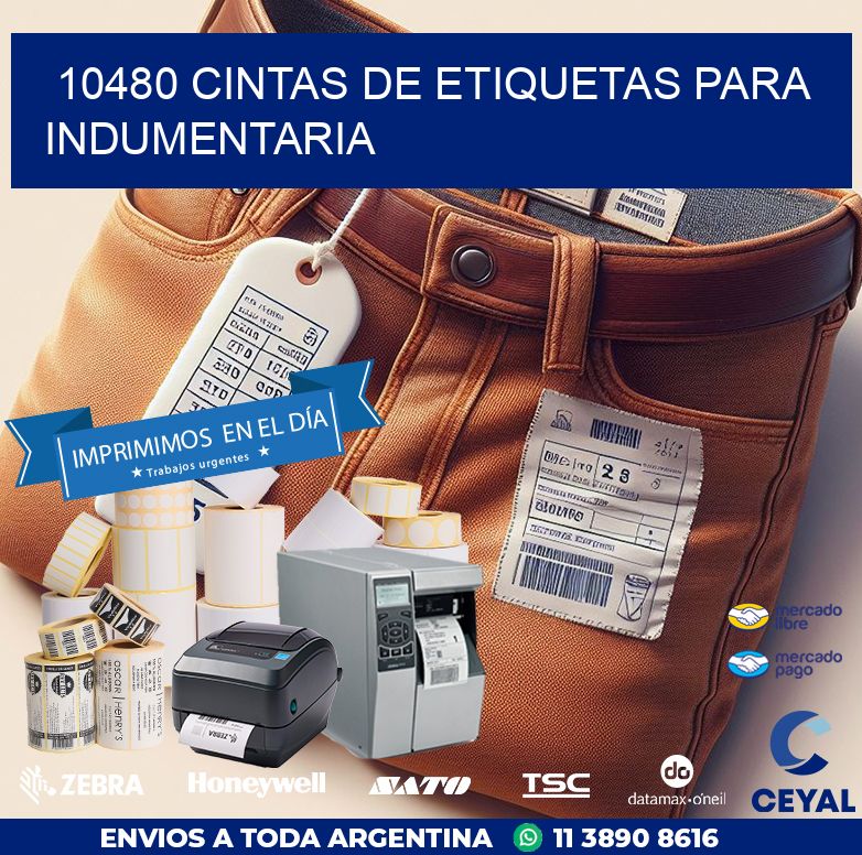 10480 CINTAS DE ETIQUETAS PARA INDUMENTARIA