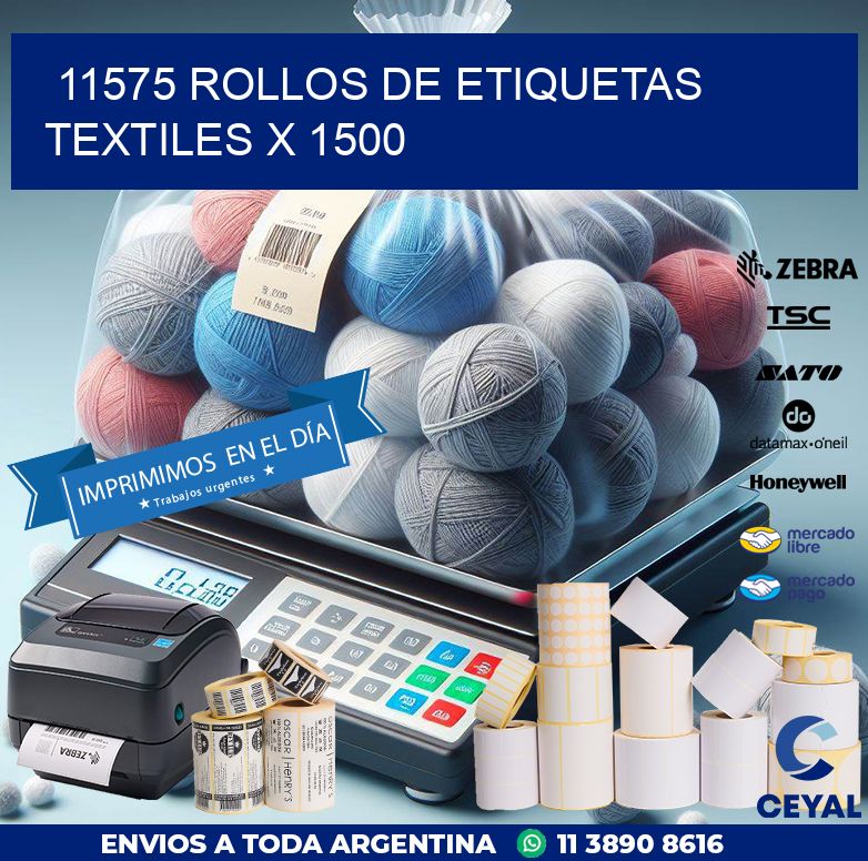 11575 ROLLOS DE ETIQUETAS TEXTILES X 1500