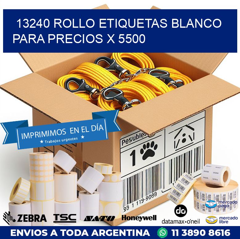 13240 ROLLO ETIQUETAS BLANCO PARA PRECIOS X 5500