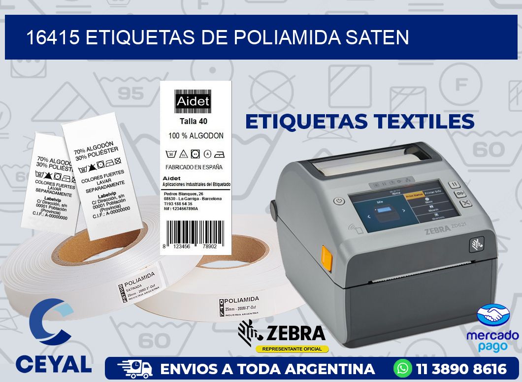 16415 ETIQUETAS DE POLIAMIDA SATEN