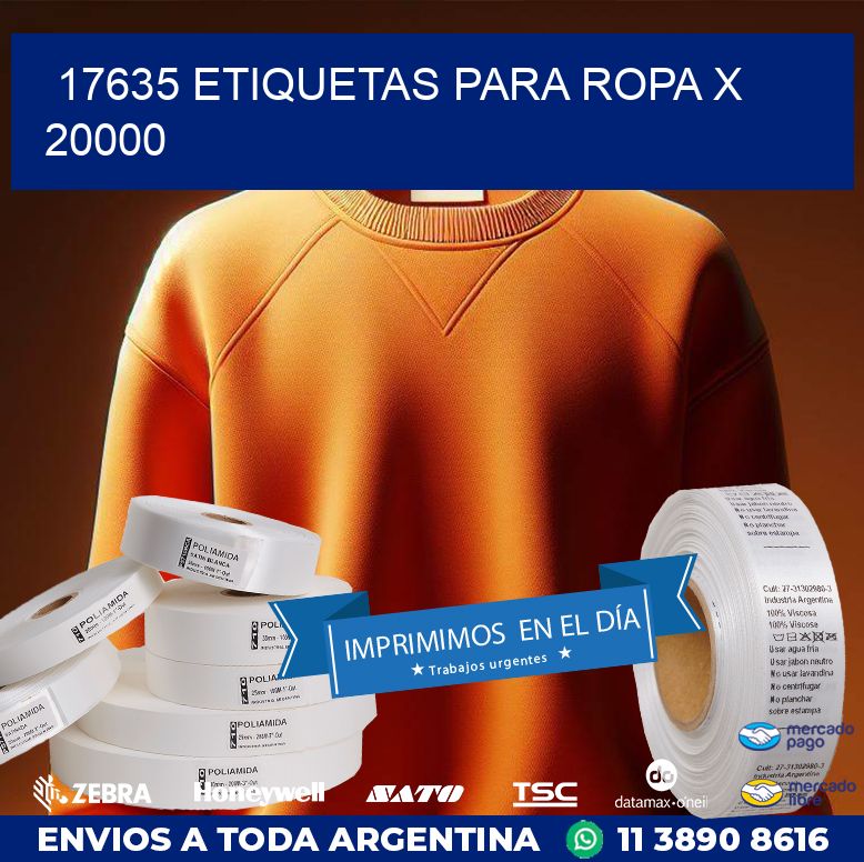 17635 ETIQUETAS PARA ROPA X 20000