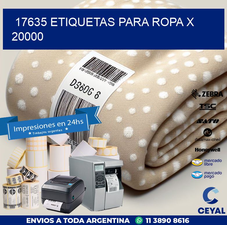 17635 ETIQUETAS PARA ROPA X 20000