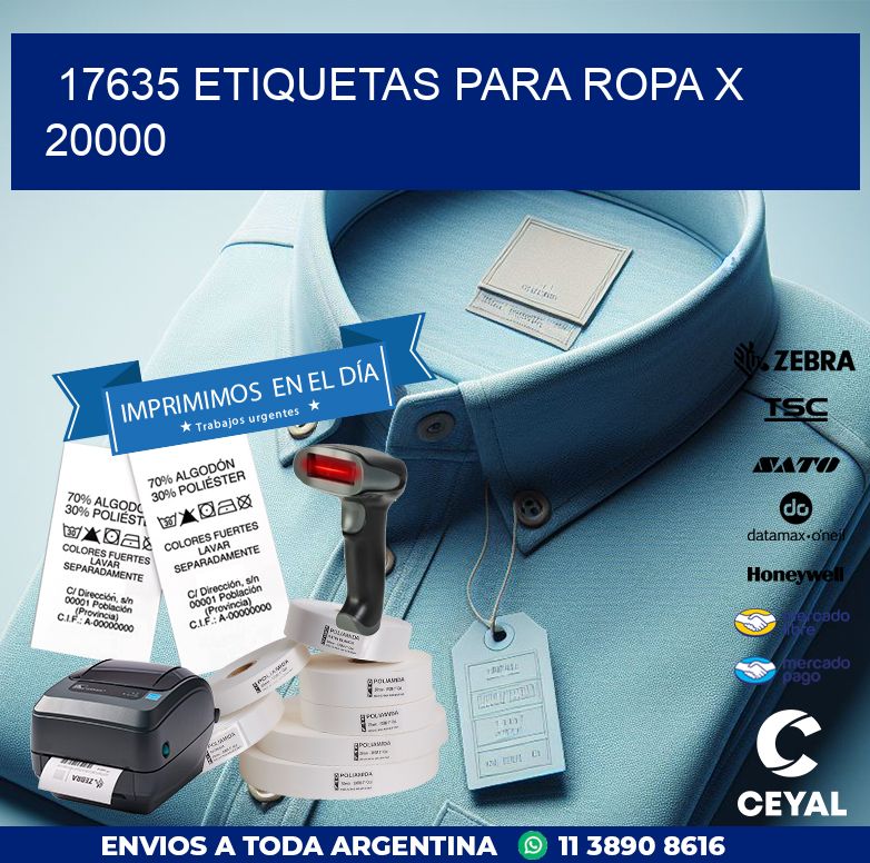 17635 ETIQUETAS PARA ROPA X 20000
