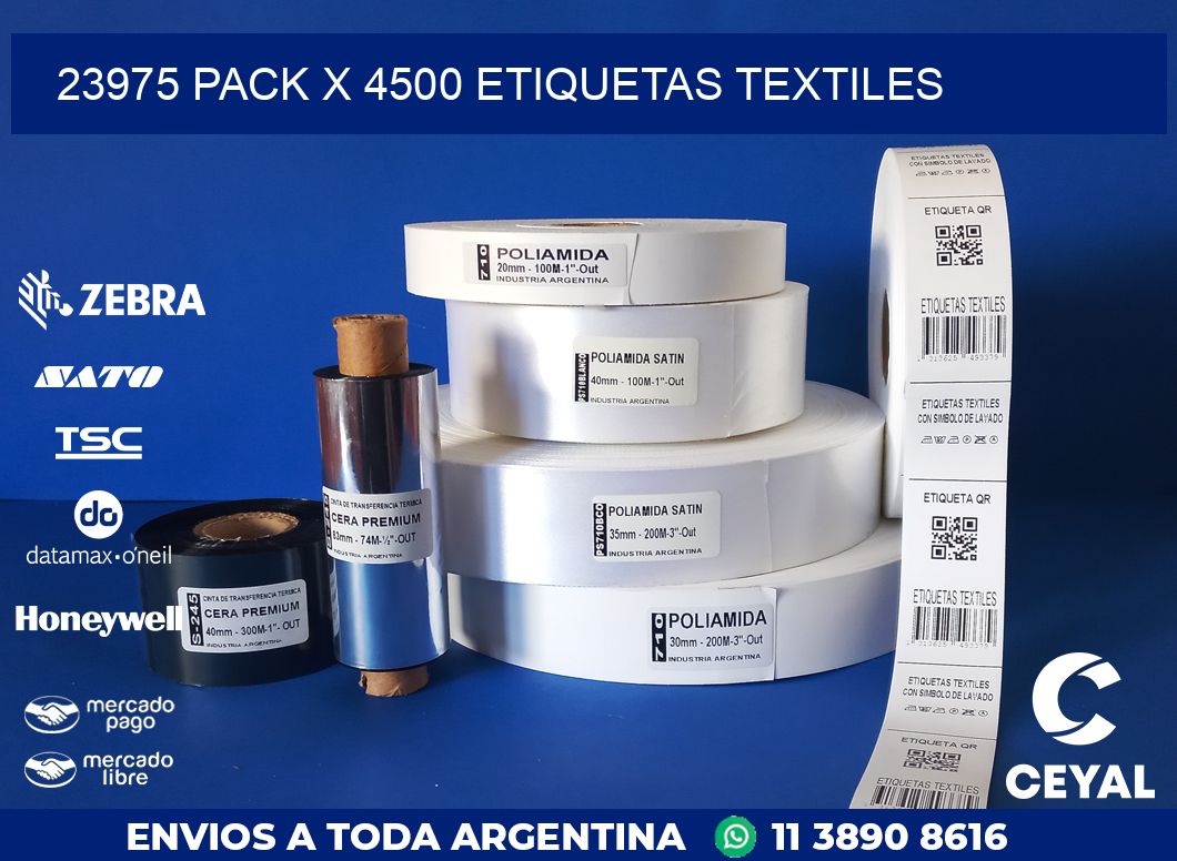 23975 PACK X 4500 ETIQUETAS TEXTILES