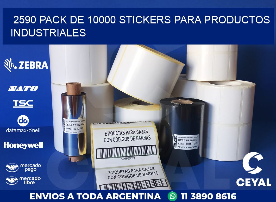 2590 PACK DE 10000 STICKERS PARA PRODUCTOS INDUSTRIALES