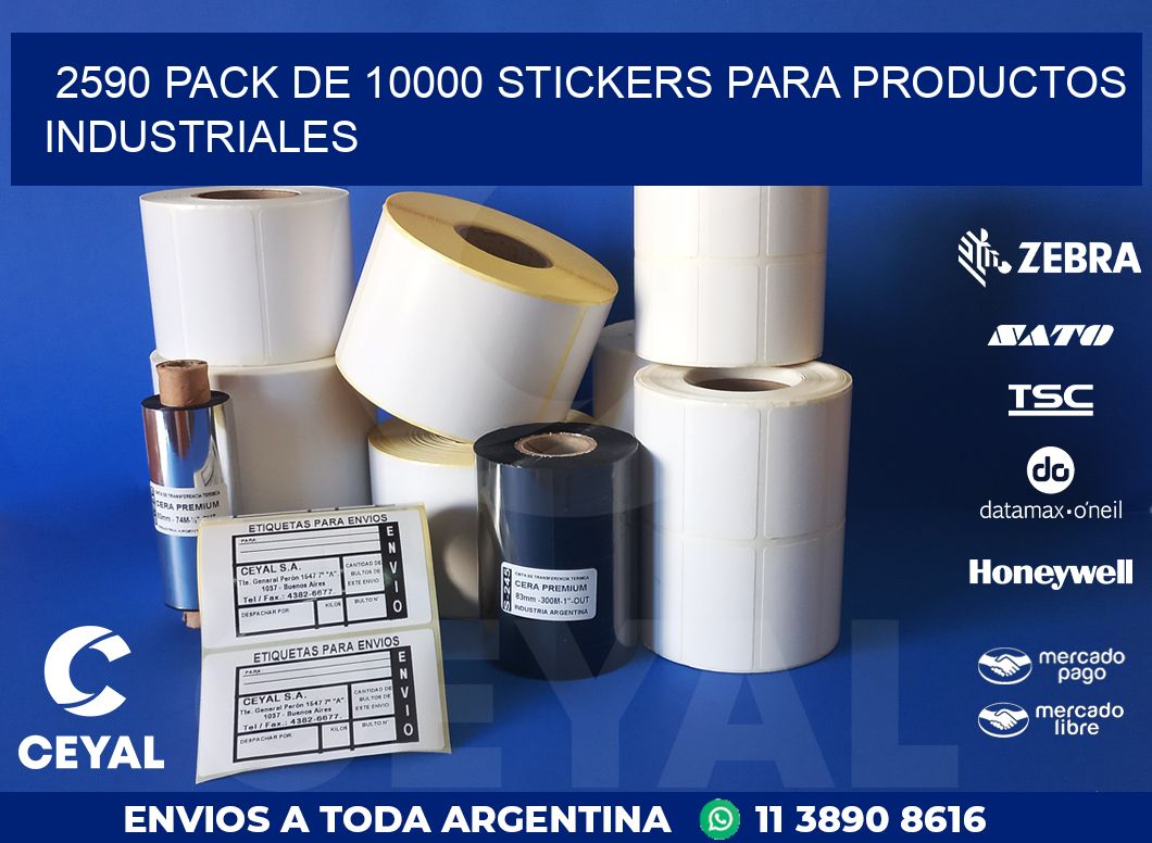 2590 PACK DE 10000 STICKERS PARA PRODUCTOS INDUSTRIALES