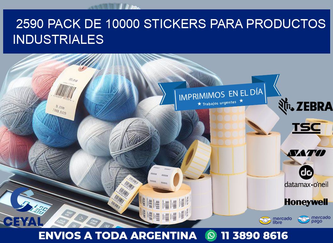 2590 PACK DE 10000 STICKERS PARA PRODUCTOS INDUSTRIALES