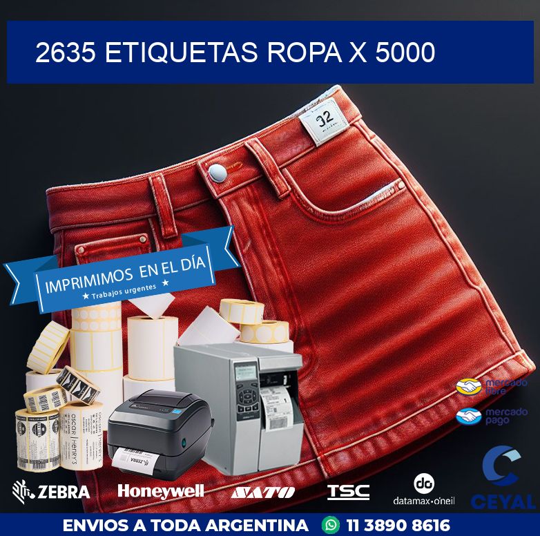 2635 ETIQUETAS ROPA X 5000