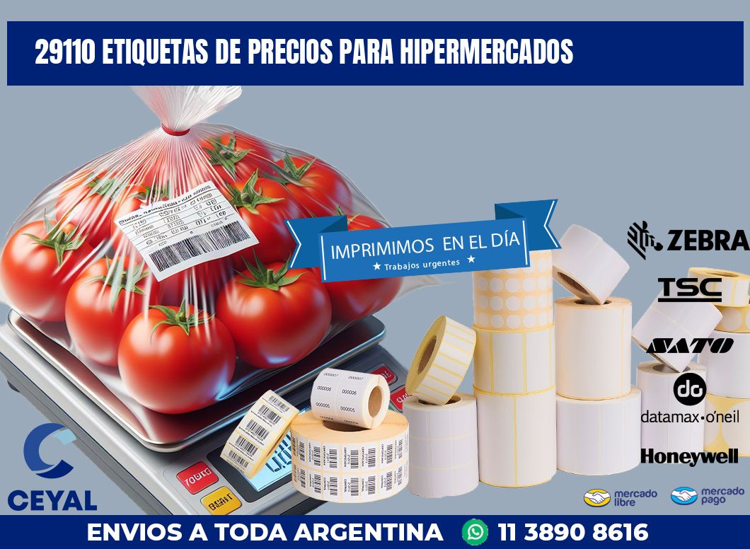 29110 ETIQUETAS DE PRECIOS PARA HIPERMERCADOS
