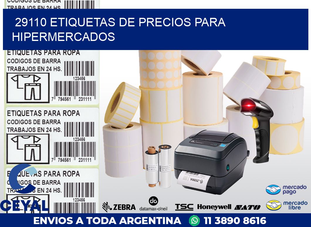 29110 ETIQUETAS DE PRECIOS PARA HIPERMERCADOS