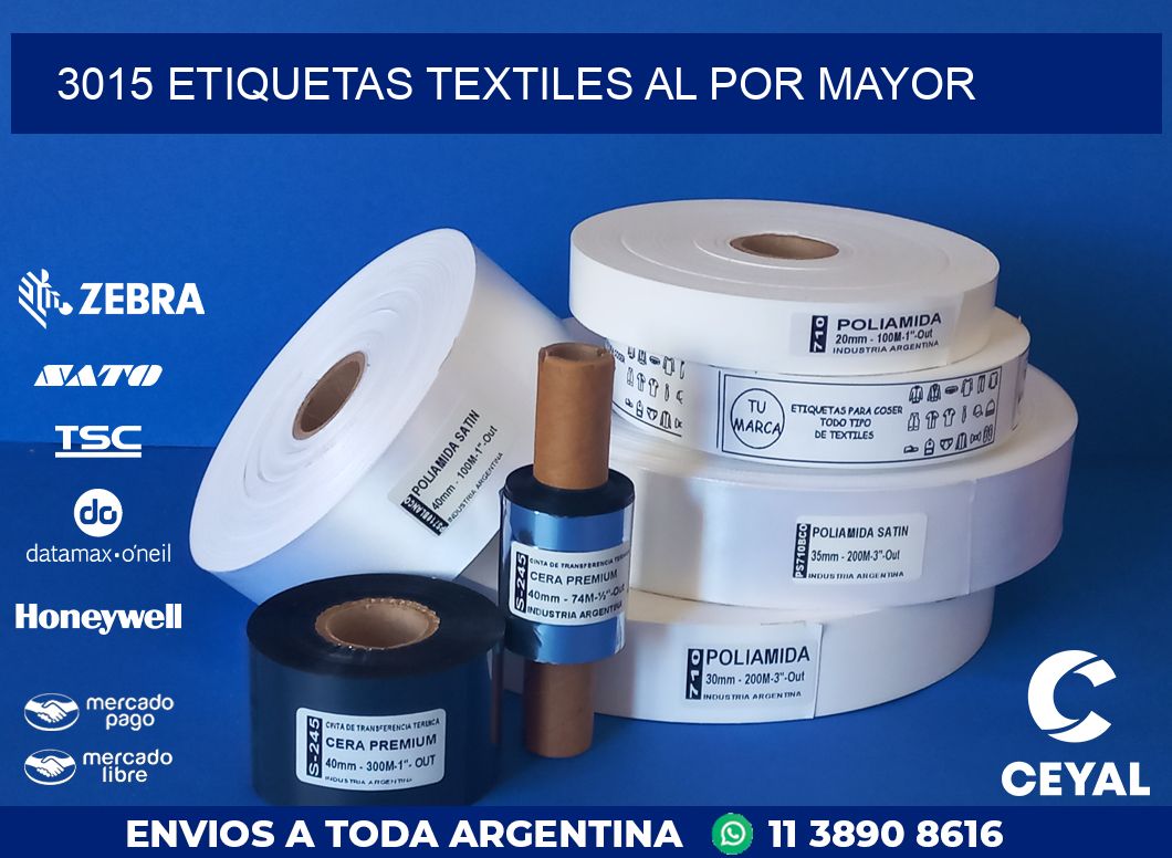 3015 ETIQUETAS TEXTILES AL POR MAYOR
