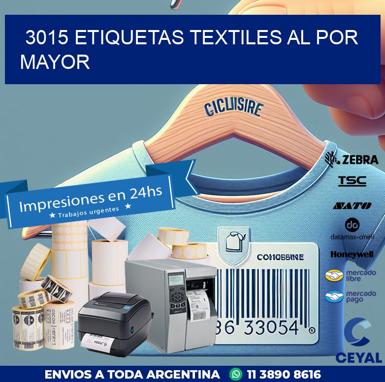 3015 ETIQUETAS TEXTILES AL POR MAYOR