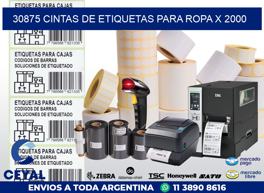 30875 CINTAS DE ETIQUETAS PARA ROPA X 2000