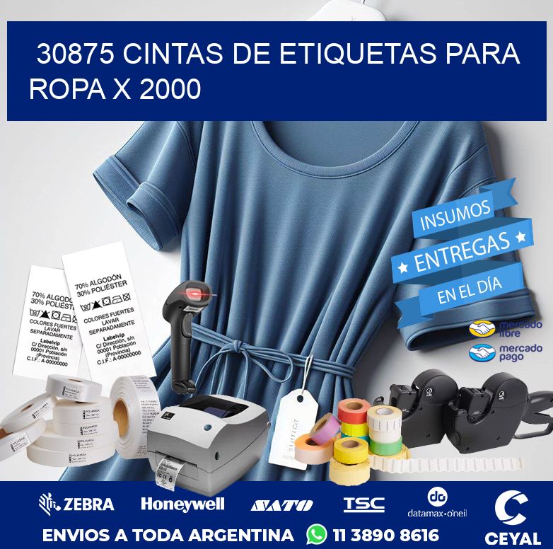 30875 CINTAS DE ETIQUETAS PARA ROPA X 2000