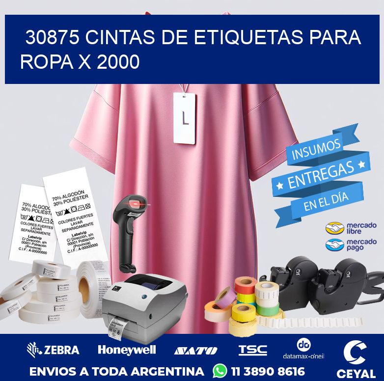 30875 CINTAS DE ETIQUETAS PARA ROPA X 2000