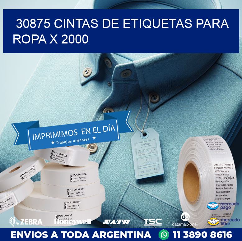 30875 CINTAS DE ETIQUETAS PARA ROPA X 2000