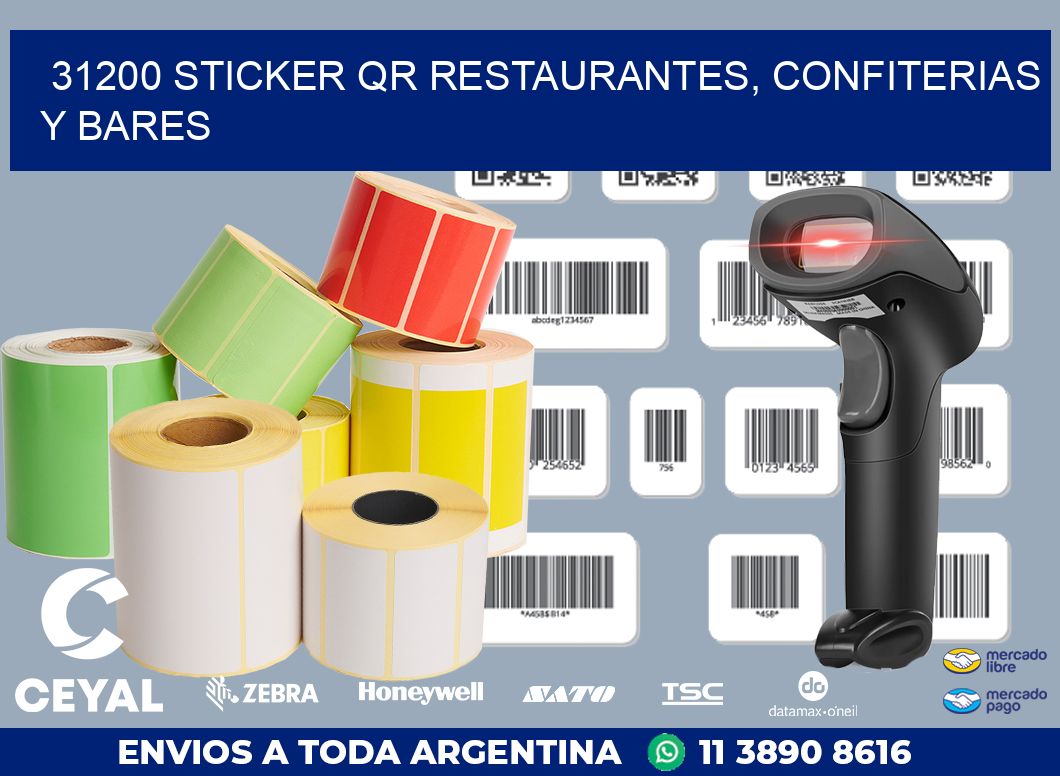 31200 STICKER QR RESTAURANTES, CONFITERIAS Y BARES