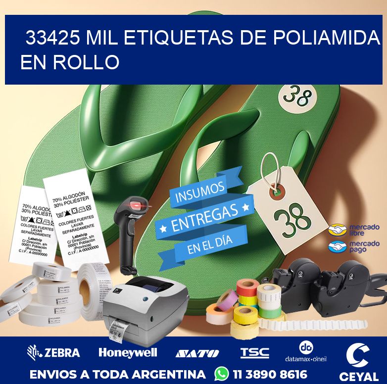 33425 MIL ETIQUETAS DE POLIAMIDA EN ROLLO