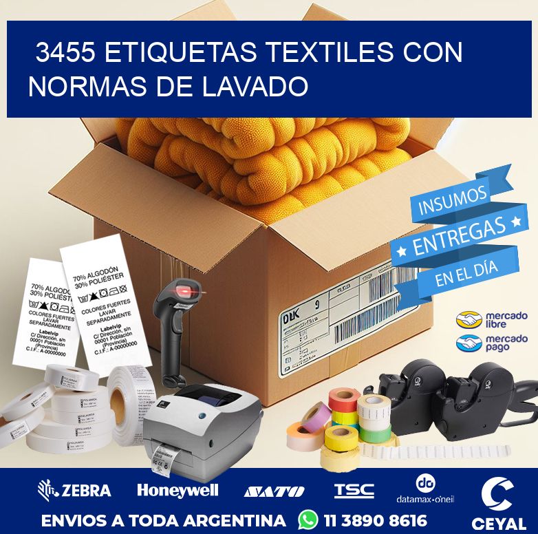 3455 ETIQUETAS TEXTILES CON NORMAS DE LAVADO