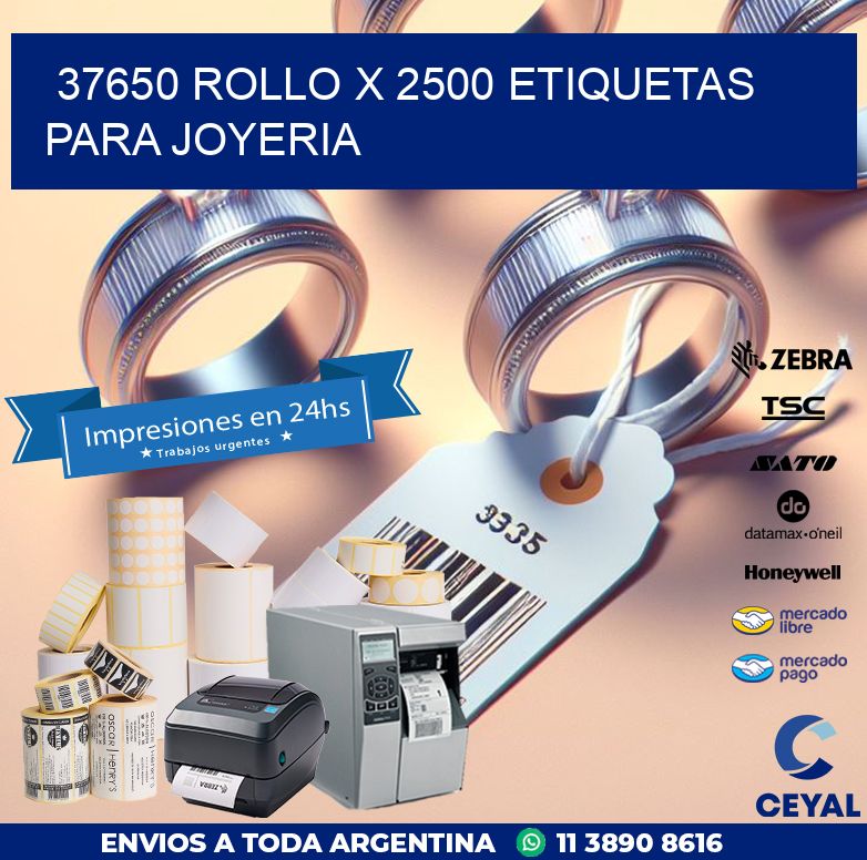 37650 ROLLO X 2500 ETIQUETAS PARA JOYERIA