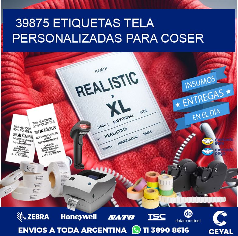 39875 ETIQUETAS TELA PERSONALIZADAS PARA COSER
