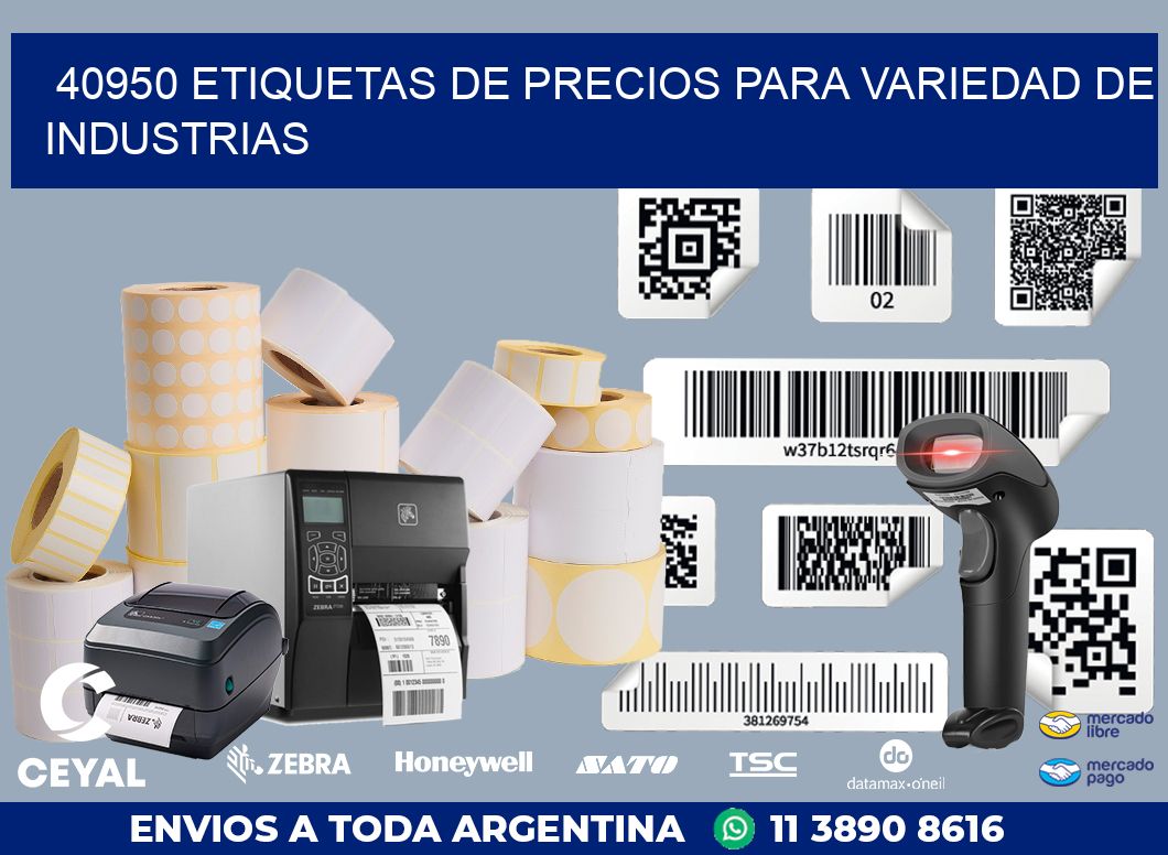 40950 ETIQUETAS DE PRECIOS PARA VARIEDAD DE INDUSTRIAS