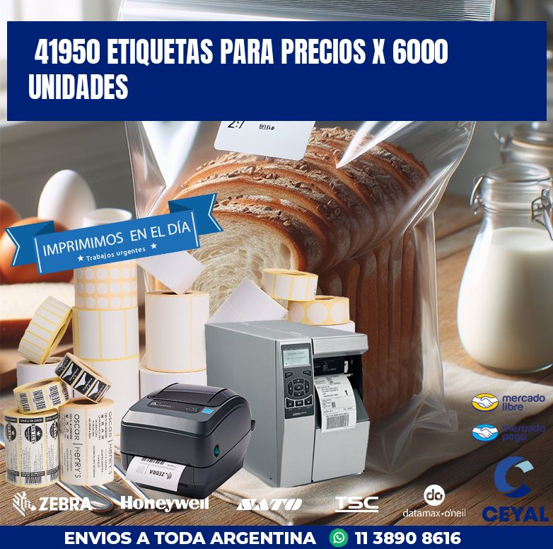 41950 ETIQUETAS PARA PRECIOS X 6000 UNIDADES