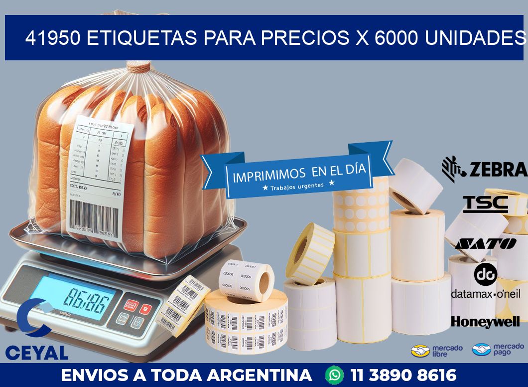 41950 ETIQUETAS PARA PRECIOS X 6000 UNIDADES