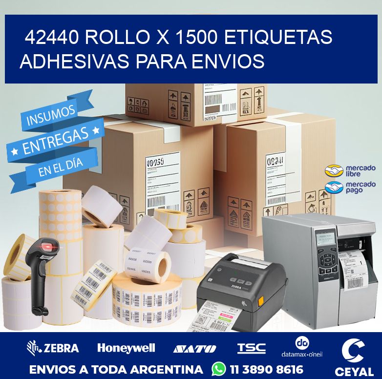 42440 ROLLO X 1500 ETIQUETAS ADHESIVAS PARA ENVIOS