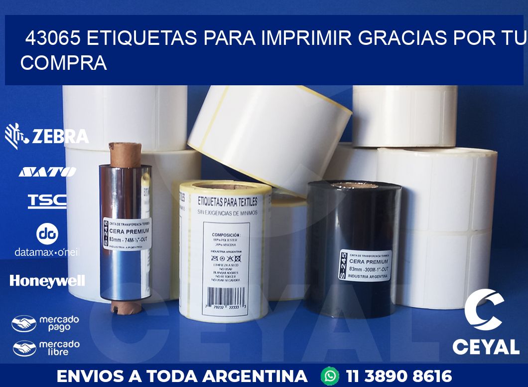 43065 ETIQUETAS PARA IMPRIMIR GRACIAS POR TU COMPRA